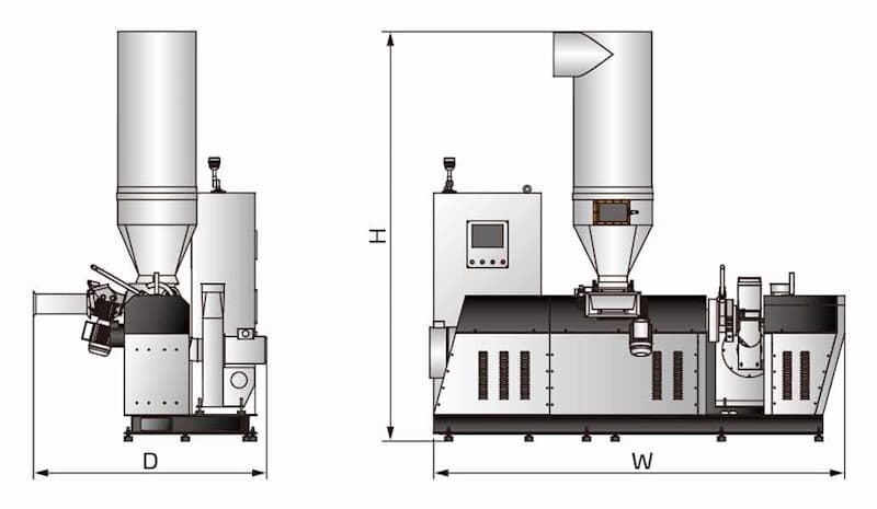 Габаритные размеры гранулятора SFP-45