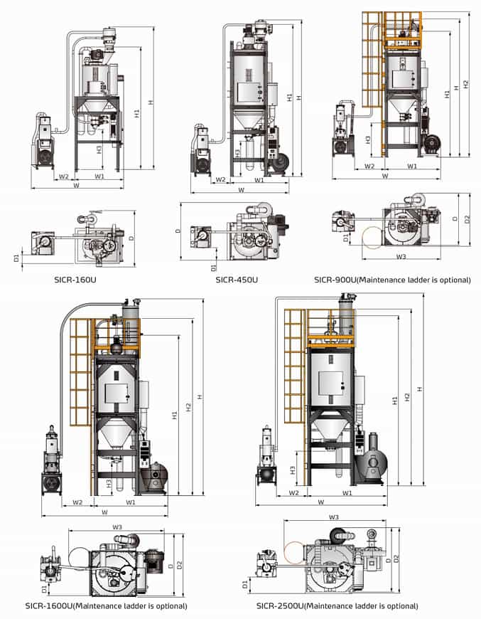 Габаритные размеры кристаллизатора SICR