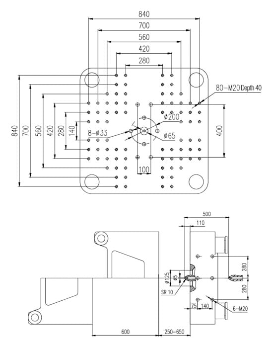 Чертеж плит модели 350M8-SP6