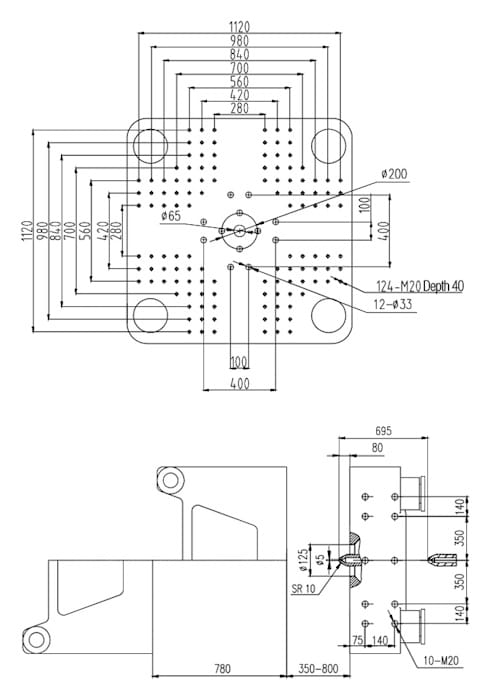 Чертеж плит модели 550M8-SP6