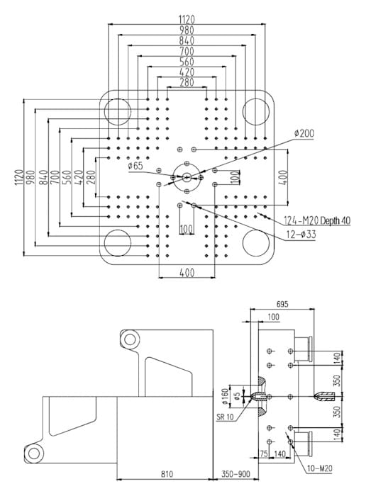Чертеж плит модели 650M8-SP6