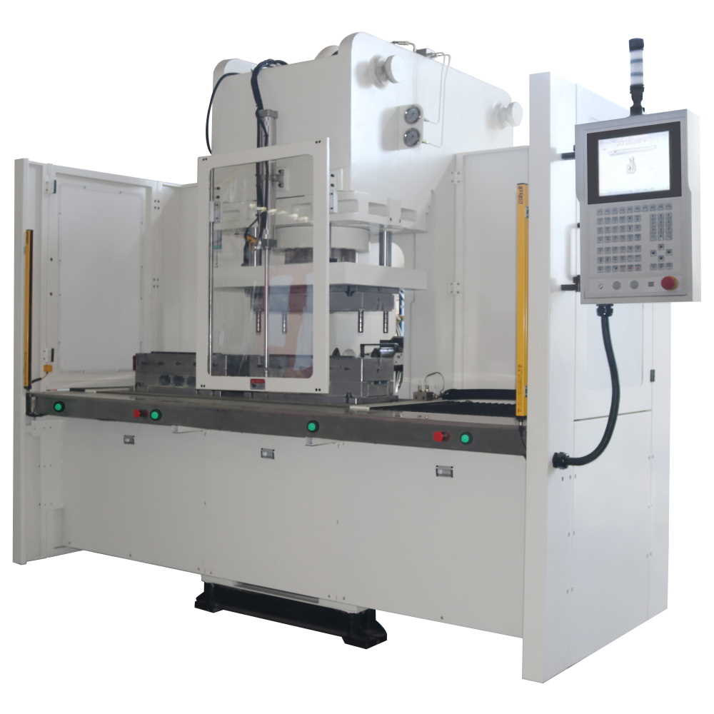 Вертикальный термопластавтомат ТПА бесколонного типа с челночным столом TC-DS