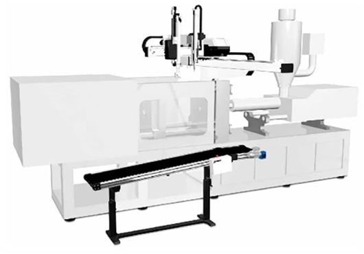Схема расположения транспортера, термопластавтомата, робота